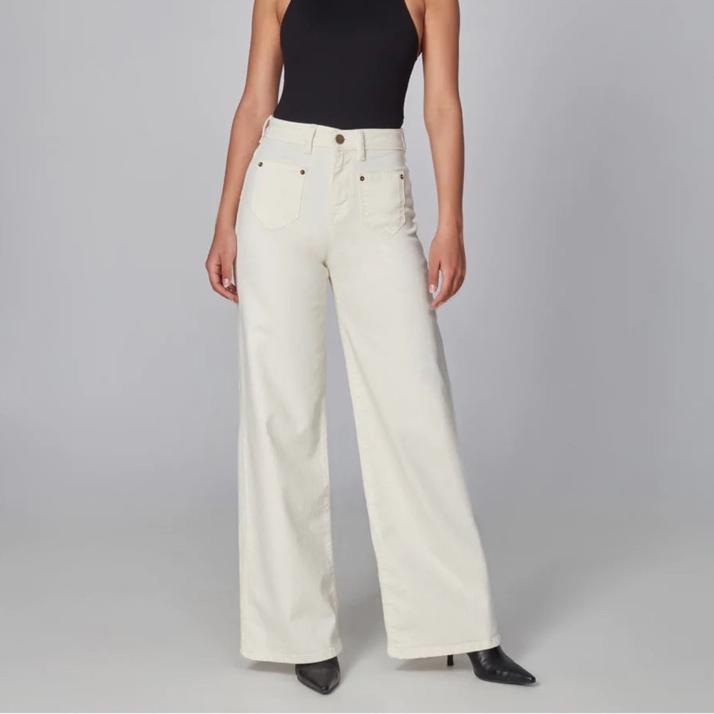 Lola Jeans Milan Ivory High Rise Wide Leg